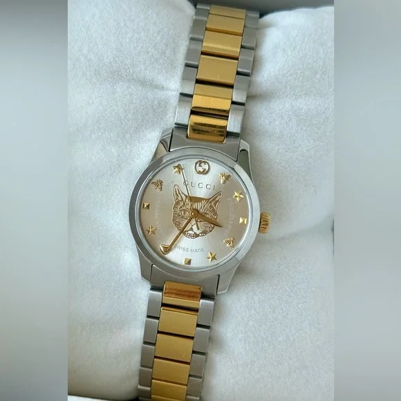 NWT Gucci G-timeless YA126596 Two tone Women's watch 27mm with box & papers! - Picture 3 of 7